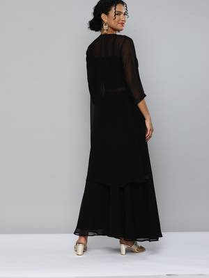 Black embroidered georgette salwar 2