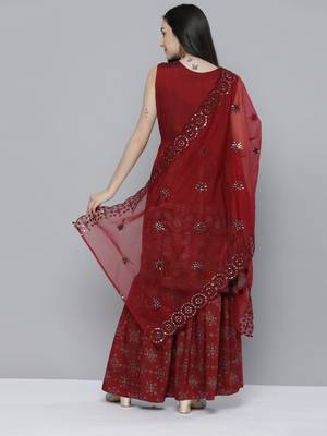 Maroon mirror silk salwar 2