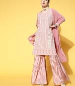 Pink sequins georgette salwar