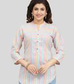 Multicolor woven rayon short-kurtis