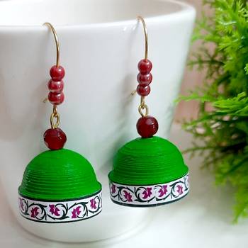 Green agate jhumkas 1