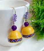 Yellow agate jhumkas