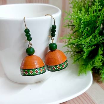 Brown agate jhumkas 1