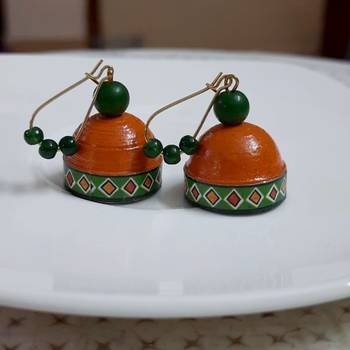 Brown agate jhumkas 2