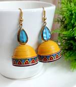 Yellow agate jhumkas