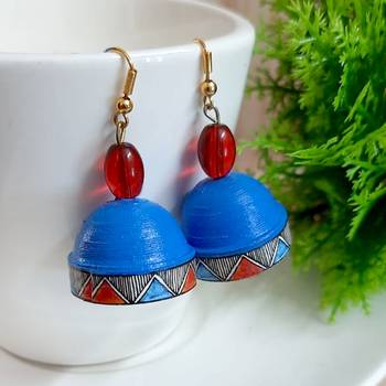 Blue agate jhumkas 1