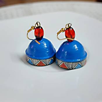 Blue agate jhumkas 2