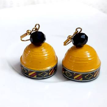 Yellow agate jhumkas 2