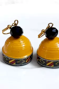Yellow agate jhumkas