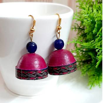 Purple agate jhumkas 1