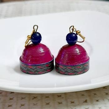 Purple agate jhumkas 2