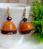 Brown agate jhumkas
