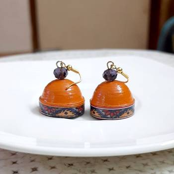 Brown agate jhumkas 2