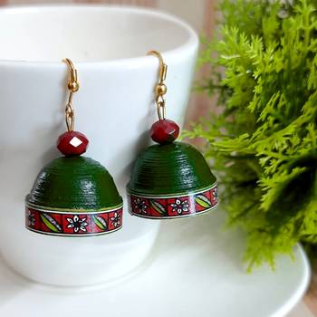 Green agate jhumkas 1