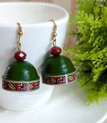 Green agate jhumkas