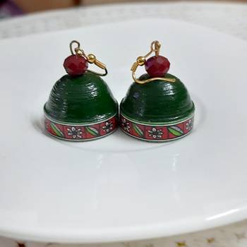 Green agate jhumkas 2
