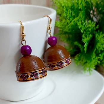 Brown agate jhumkas 1
