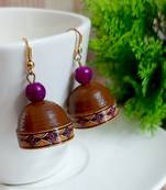 Brown agate jhumkas