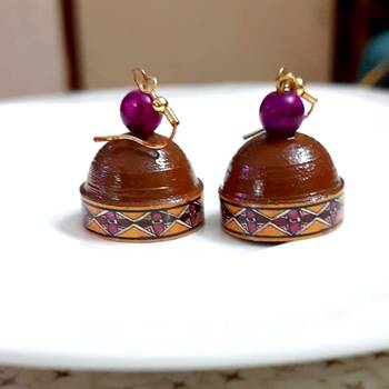 Brown agate jhumkas 2