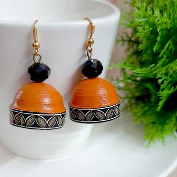 Orange agate jhumkas 1