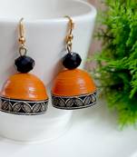 Orange agate jhumkas