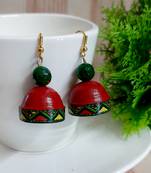 Red agate jhumkas