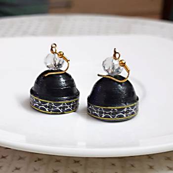 Black agate jhumkas 2