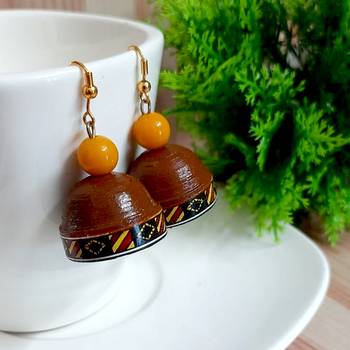 Brown agate jhumkas 1
