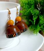 Brown agate jhumkas