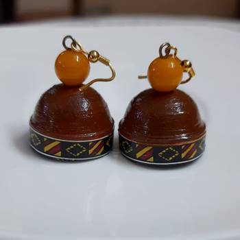 Brown agate jhumkas 2