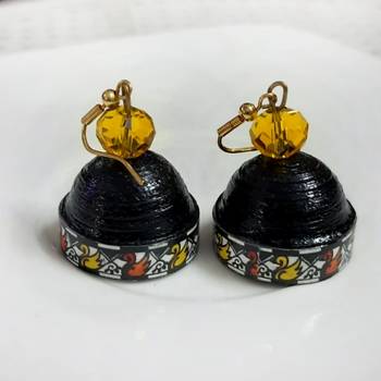 Black agate jhumkas 2