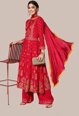 Pink sequins rayon salwar 5