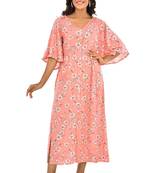 Women's Pink Floral printed Long dress