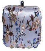 WHITE WITH GOLDEN COLOR HAND EMBROIDED CLUTCH CUM SLING BAG ( 9 inch L X 6 inch W)