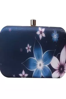 BLUE COLOR HAND EMBROIDED BEADED CLUTCH CUM SLING BAG (9inch L X 7 inch W)