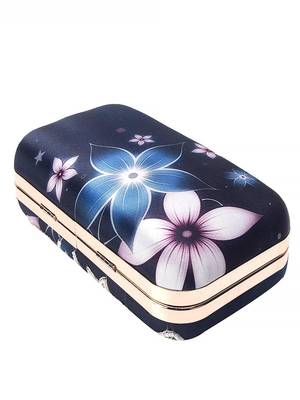 BLUE COLOR HAND EMBROIDED BEADED CLUTCH CUM SLING BAG (9inch L X 7 inch W) 5