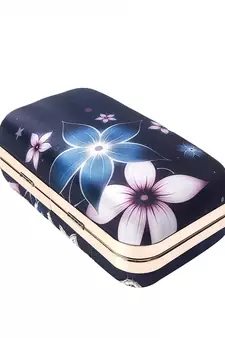BLUE COLOR HAND EMBROIDED BEADED CLUTCH CUM SLING BAG (9inch L X 7 inch W)