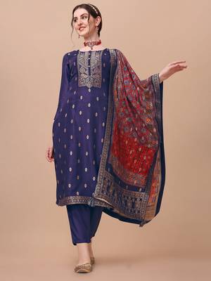 Blue printed viscose long-kurtis 1