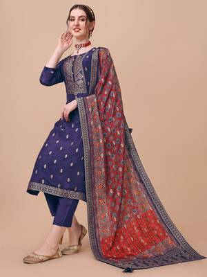 Blue printed viscose long-kurtis 3