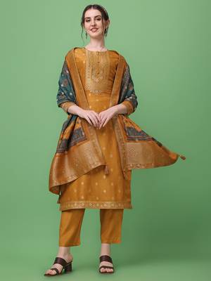 Mustard printed viscose long-kurtis 1