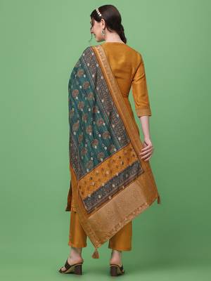 Mustard printed viscose long-kurtis 2