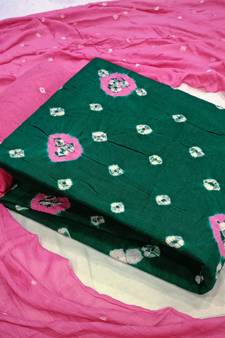 Green Bandhej Rayon Salwar