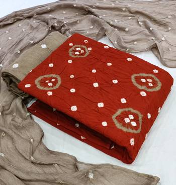 Red Bandhej Rayon Salwar 1