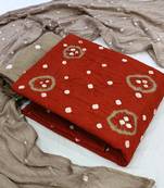 Red Bandhej Rayon Salwar