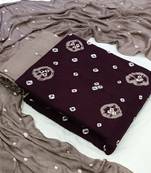 Wine bandhej rayon salwar