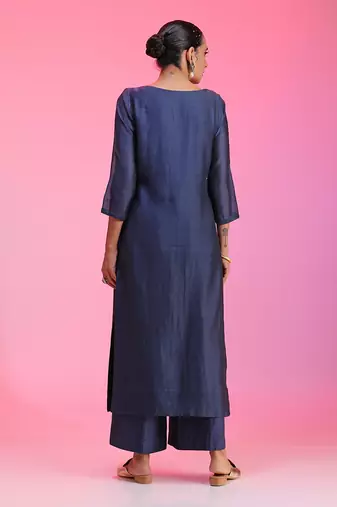 Zardozi And Pitta Ivory Kurta Set