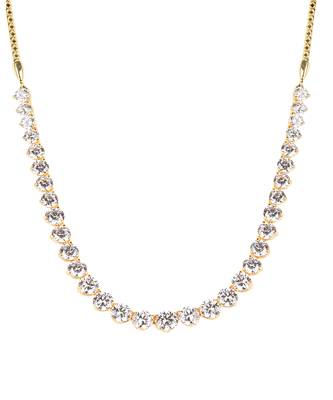 White Half Solitaire Necklace With Earrings 6