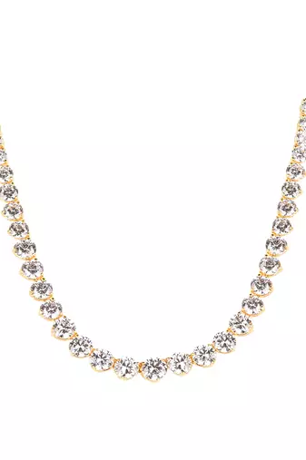 White Half Solitaire Necklace With Earrings