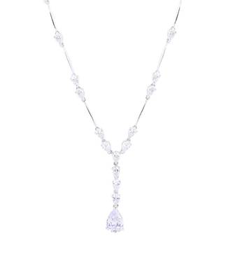 White Pear Solitaire Necklace  Apart  With Earrings 4