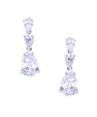 White Pear Solitaire Necklace  Apart  With Earrings 5